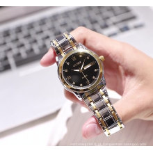 Relógio de mão masculino OLEVS 8691 Quartz DiamondWatch Day / Date pulseira de aço resistente à água Relógio Relogio masculino